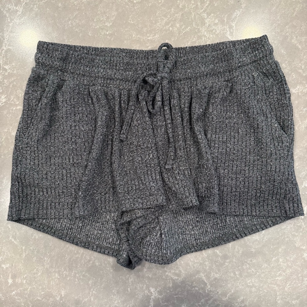 Sonoma Gray Waffle Knit Lounge Maternity Shorts Women Medium